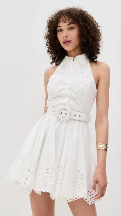 Hemant and Nandita Short Dress with Buckle Belt