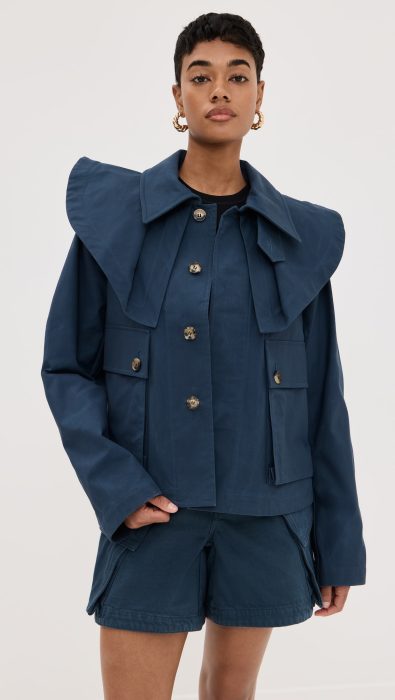 JW Anderson Oversized Collar Cropped Trench Jacket