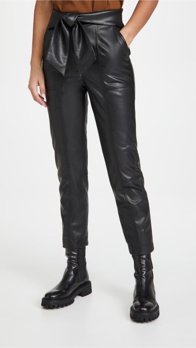SIMKHAI Tessa Vegan Leather Tie Waist Pants