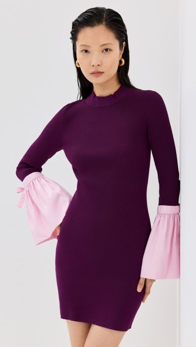 SIMKHAI Agathea Knit Combo Mini Dress