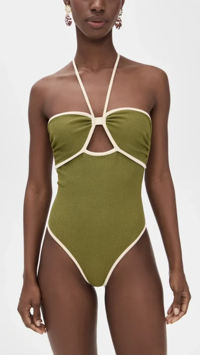 Johanna Ortiz Crinkle Green Sea Salt One Piece