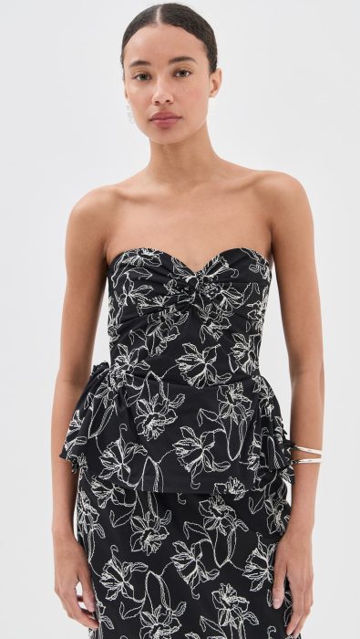 Kika Vargas Tasha Black Cotton Embroidery Top