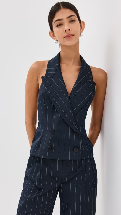 LaQuan Smith Tailored Halter Vest