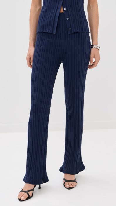 LE BOP Ribbed Flare Pants