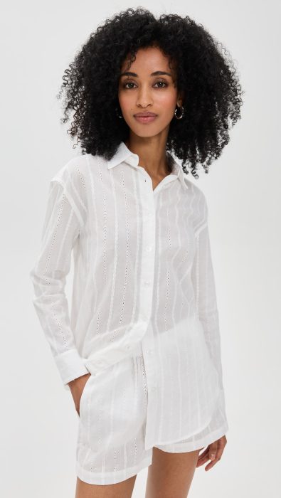 LE BOP Cecilia Long Sleeve Button Down Shirt