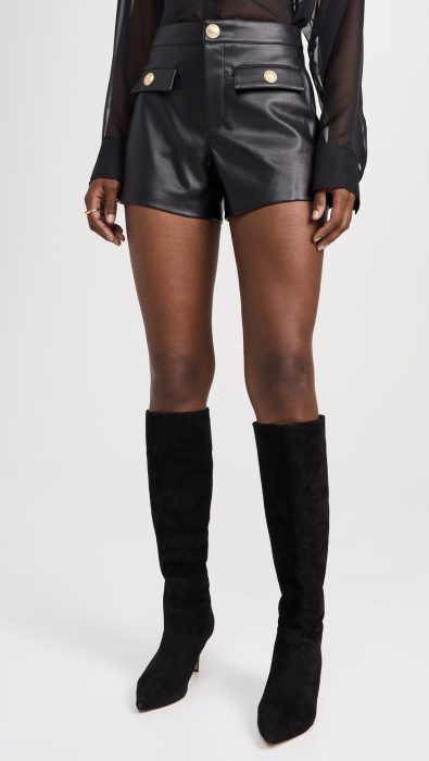 L'AGENCE Dionne Faux Leather Shorts