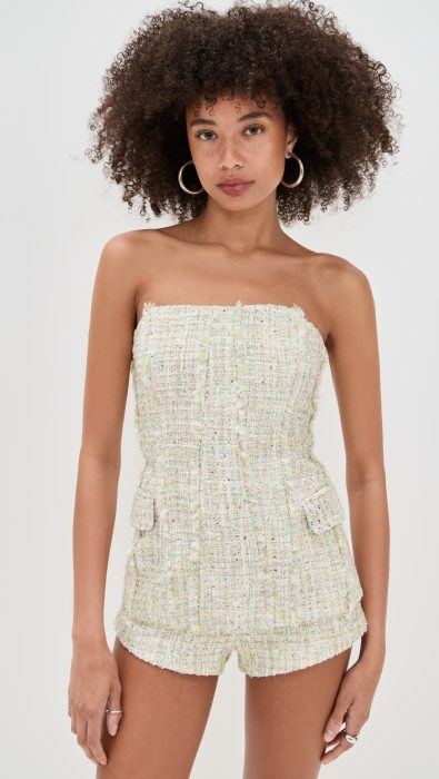 Line & Dot Clover Strapless Top