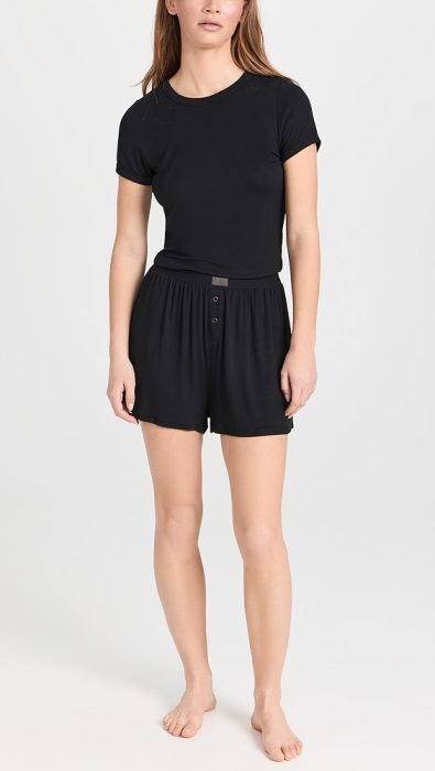 Lunya Soft Modal Rib Tee Shorts Set