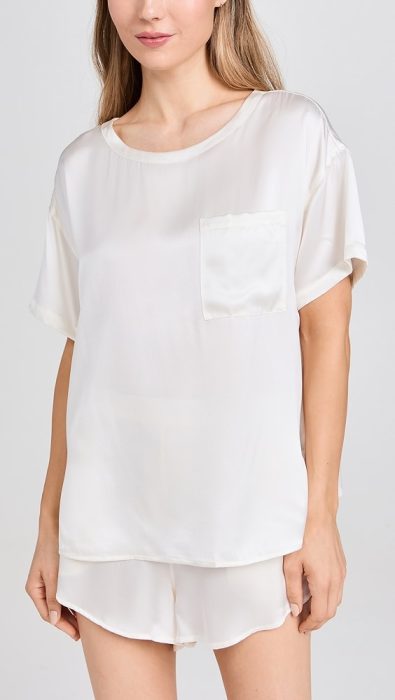 Lunya Washable Silk Tee Short Set