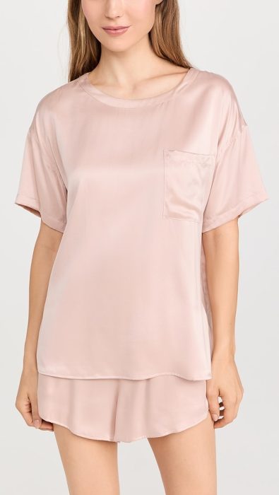Lunya Washable Silk Tee Short Set