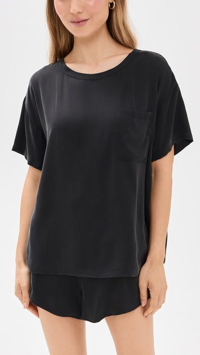 Lunya Washable Silk Tee Short Set