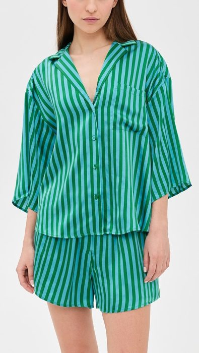 Lunya Washable Silk Relaxed Button Up Short Set