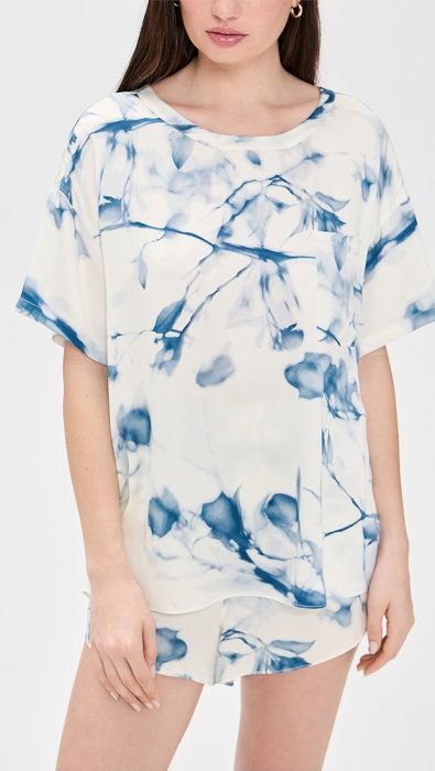 Lunya Lunya x Grace Dines Washable Silk Tee Shirt PJ Set
