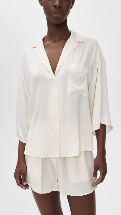 Lunya Washable Silk Relaxed Button Up Short PJ Set