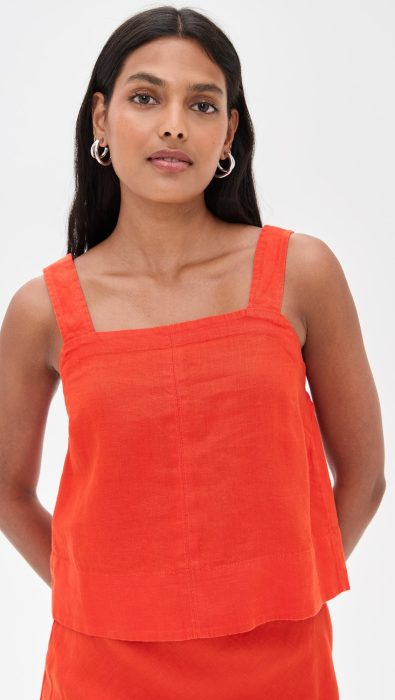 Madewell Contrast Stitch Square Neck Top