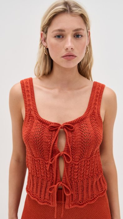 Madewell Pointelle Front Tie Sweater Tank
