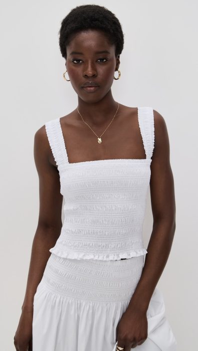 Madewell Poplin Smocked Tank