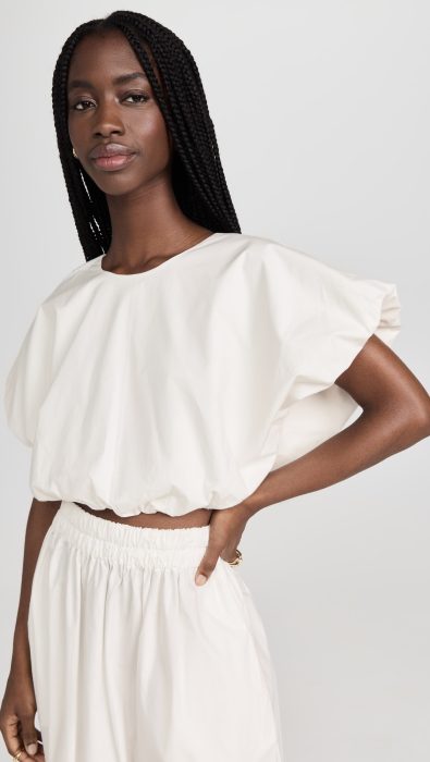 MIKOH Opihi Bubble Sleeve Crop Top