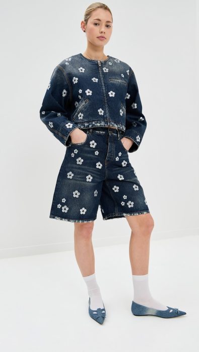 Marc Jacobs Sequin Daisy Wide Leg Shorts
