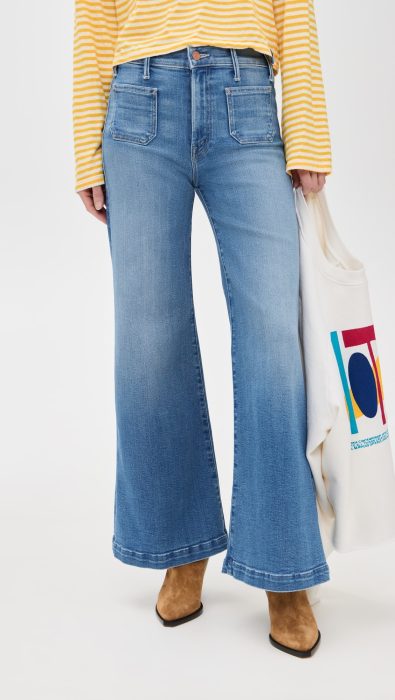 MOTHER Petite Lil Roller Patch Pocket Sneak Jeans