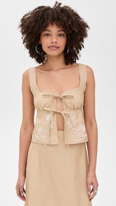 Moon River Eyelet Detail Top