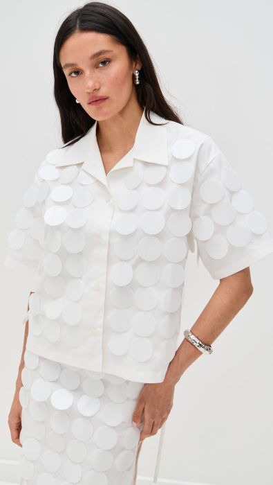 MSGM Paillettes Collar Blouse