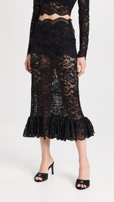 rabanne Maxi Stretch Lace Skirt