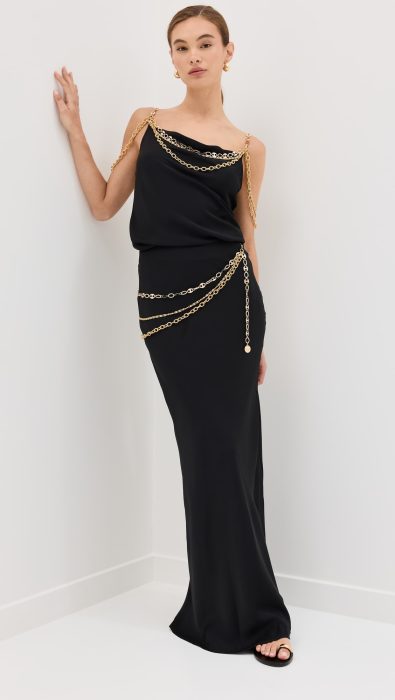 rabanne Long Skirt Embellished with Signature Chain