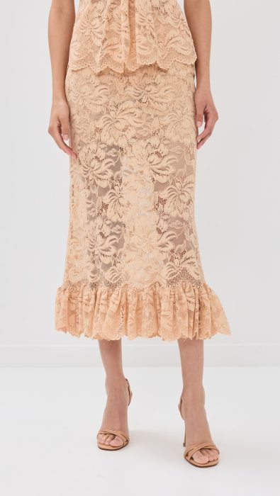 rabanne Long Skirt In Lace