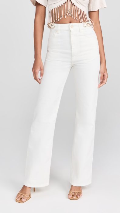 rabanne Signature Off White Jeans with 1969 Discs