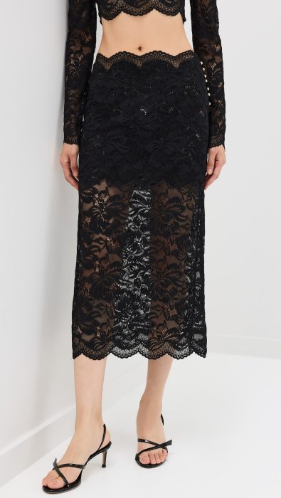 rabanne Midi Skirt In Lace