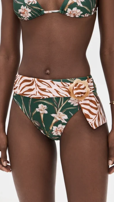 PatBO Botanic Retro High Waist Bikini Bottoms