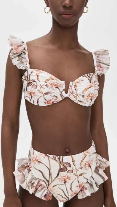 PatBO Botanic Retro Flutter Bikini Top