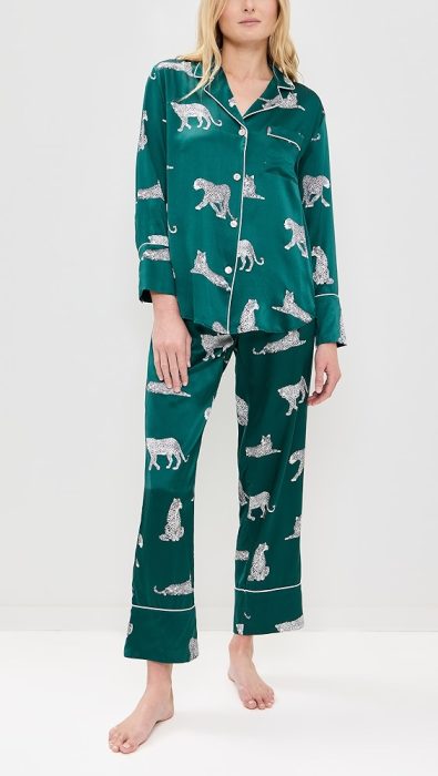 Petite Plume Mulberry Silk Panthre de Luxe Pajama Set