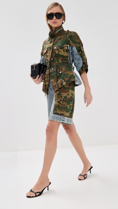 3.1 Phillip Lim Patchwork Camo Ripstop Basketball Shorts