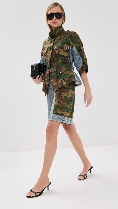 3.1 Phillip Lim Patchwork Camo Ripstop Basketball Shorts