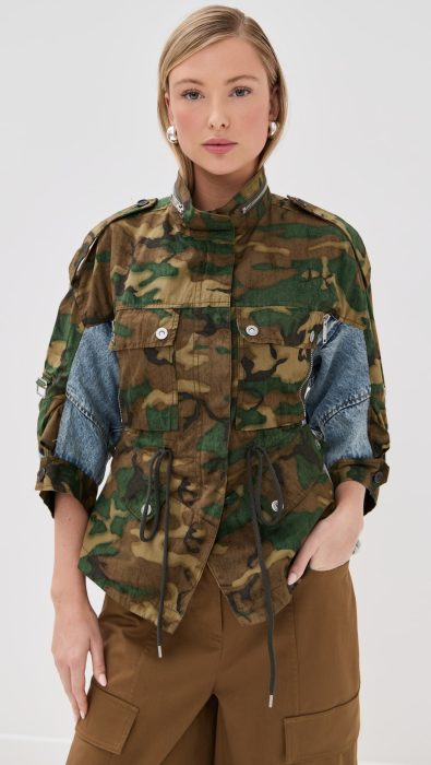 3.1 Phillip Lim Patchwork Camo Ripstop Cinched Utility Jacket