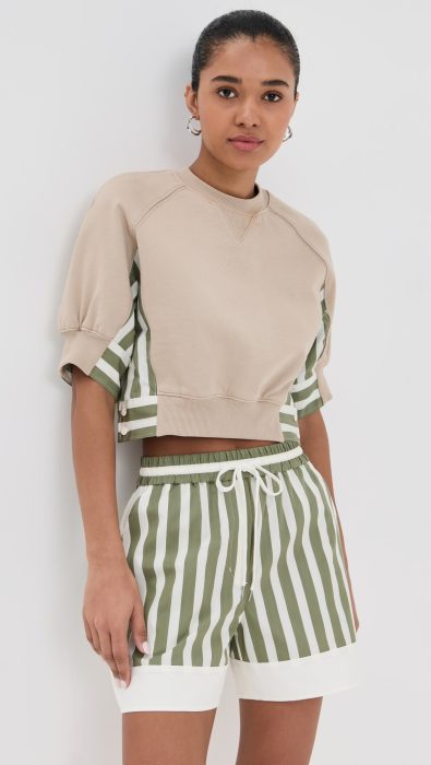 3.1 Phillip Lim Cropped Combo Sweatshirt