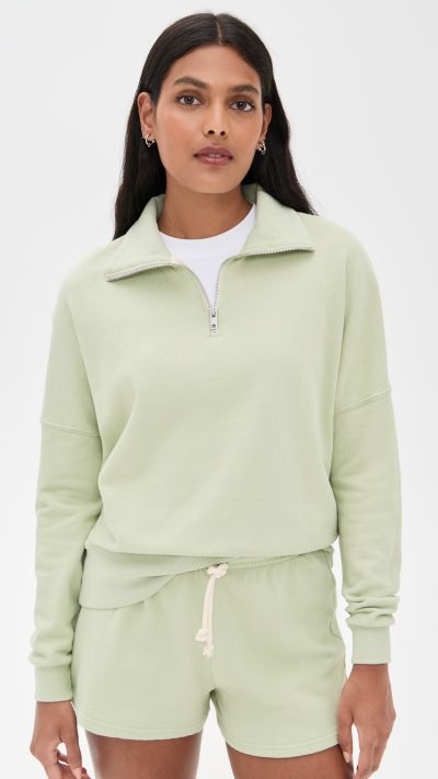 perfectwhitetee French Terry Half Zip