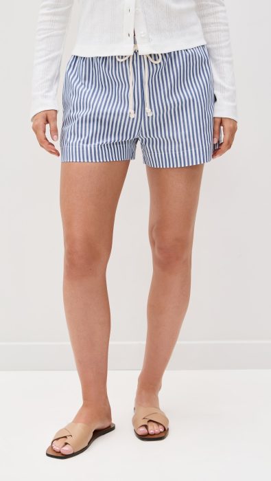 perfectwhitetee Riley Woven Striped Shorts