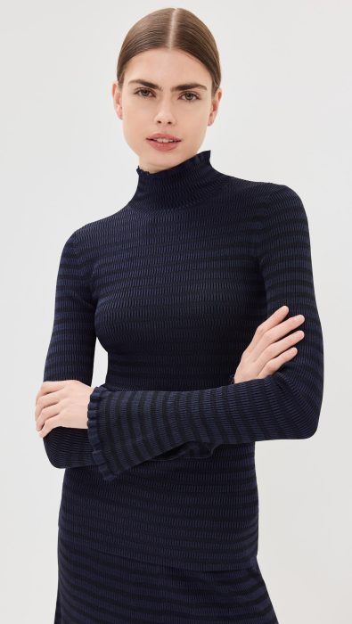 Proenza Schouler White Label Phyllis Turtleneck in Geo Knits