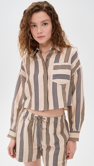 rag & bone Beatrice Cropped Linen Shirt