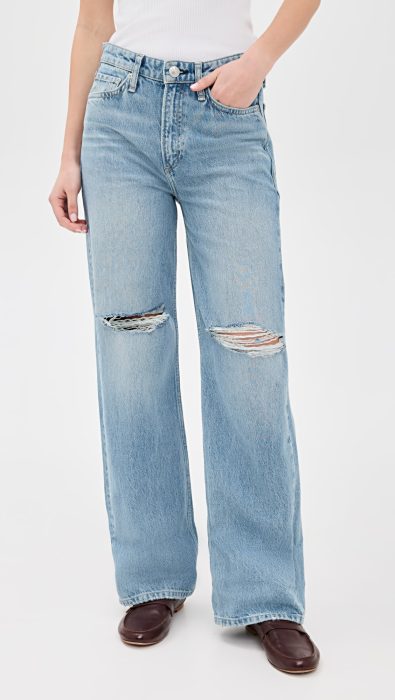 rag & bone Logan Mid-Rise Wide Leg Jeans