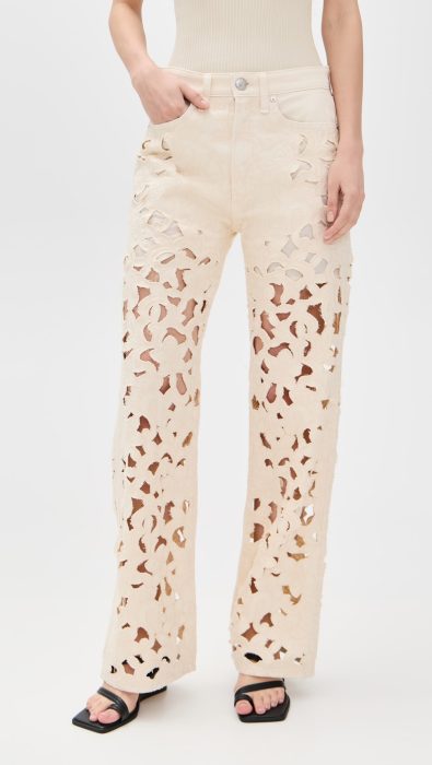 rag & bone Logan Wide Leg Floral Cutout Pants