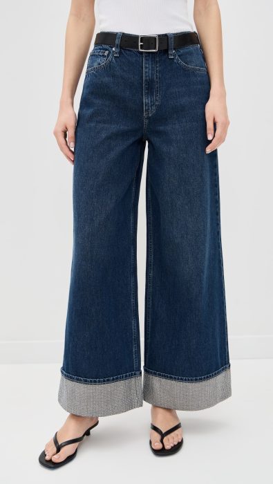 rag & bone Sofie High-Rise Ankle Wide Leg With Cuff Jeans
