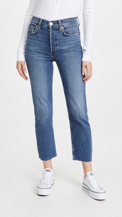 RE/DONE High Rise Comfort Stretch Stove Pipe Jeans