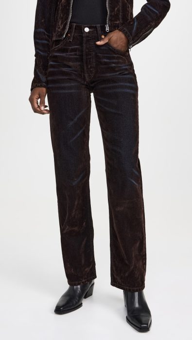 RE/DONE 90s High Rise Loose Flocked Jeans
