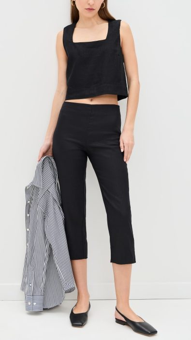 Reformation Petra Linen Pedal Pusher Pants