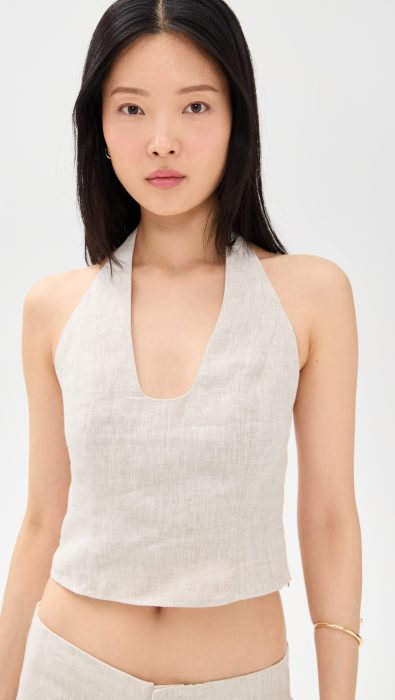 Reformation Sasha Linen Top