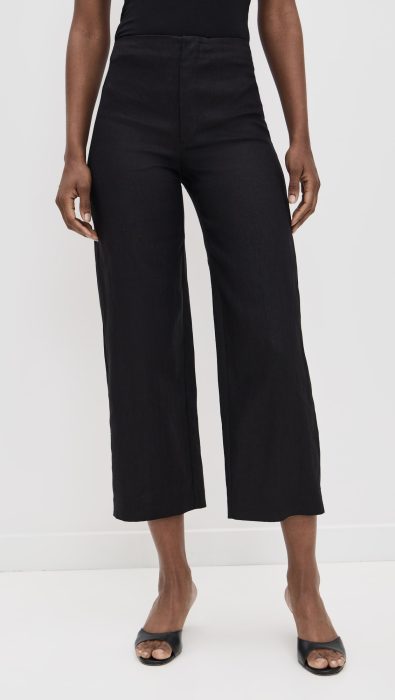 Reformation Joni Linen High Rise Cropped Pants
